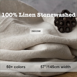 50+ Colors 100% Linen Fabric Stonewashed Linen Pure Linen Flax Heavy Upholstery - 1/2 yard