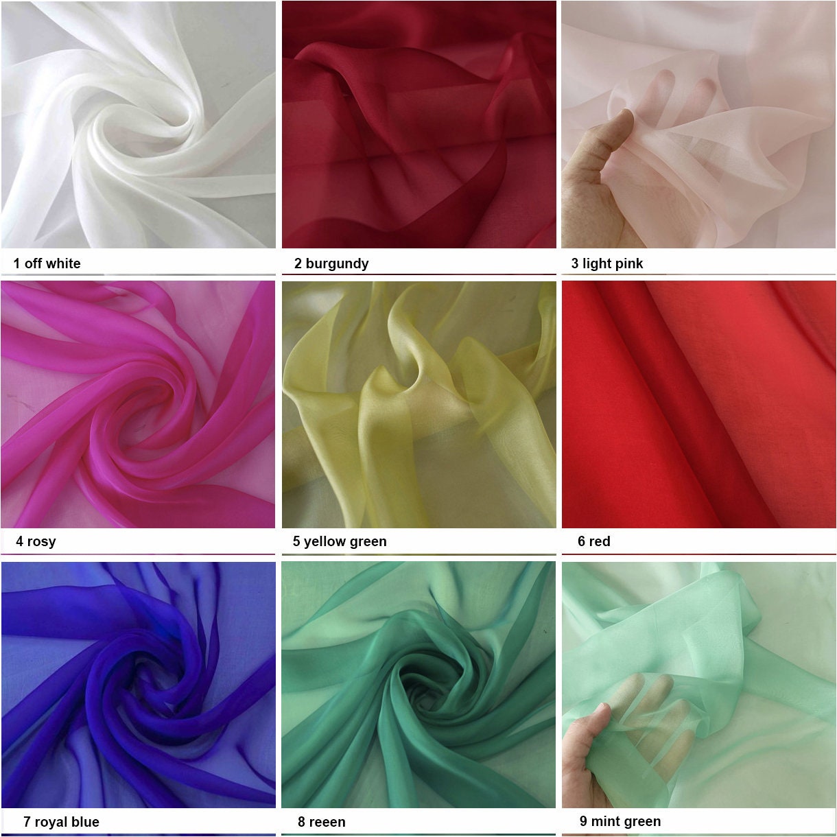 33 Colors Solid Silk Chiffon 100% Pure Silk 5 Momme - Etsy