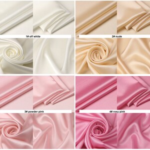 Solid Silk Stretch Satin Fabric - 12 Momme, 47" Wide image 2