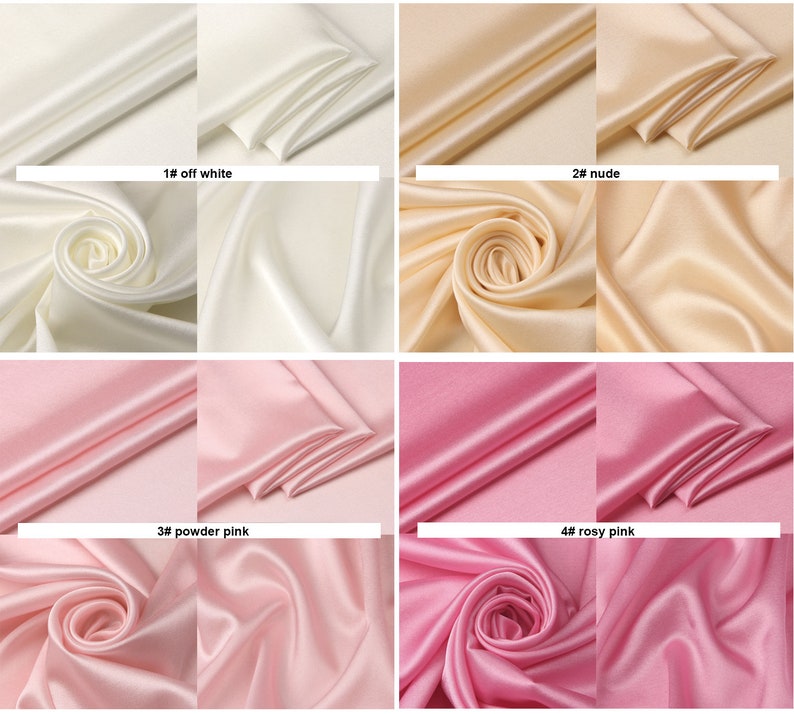 Solid Silk Stretch Satin Fabric - 12 Momme, 47" Wide image 2