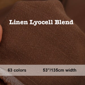 63 colors Soft Linen Blend Fabric Sand Washed For Spring Autumn- 1/2 yard