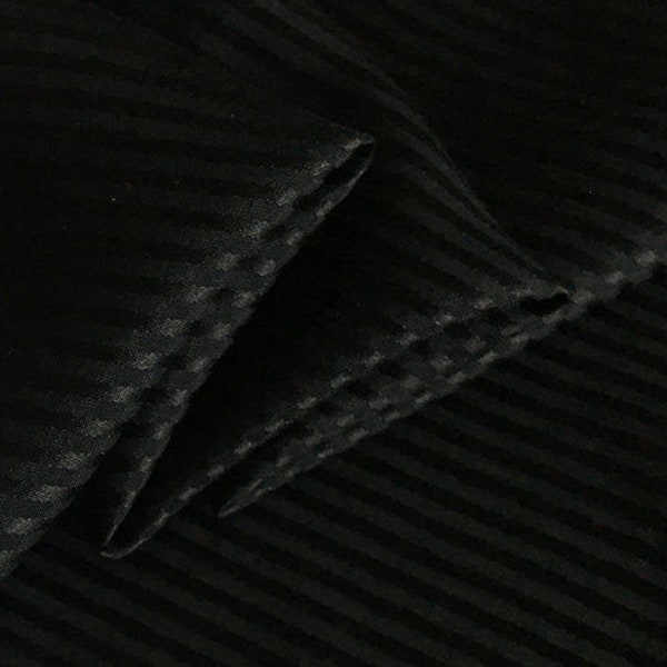 Tissu jacquard noir à pois, soie mélangée, rayures, 12 momme - 19,6 po./50 cm