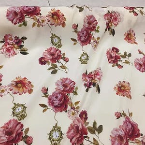 16 Momme 100% Silk Crepe De Chine Pink Red Vivid Rose On Pale Yellow