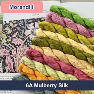 Pure silk thread for embroidery, Morandi Shades Silk Embroidery Thread, Hand Dyed Embroidery Thread