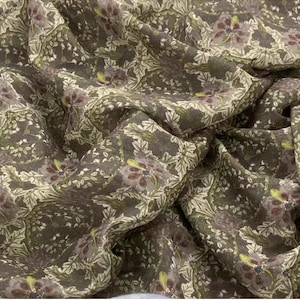 Thin 100% Ramie Fabric Vintage Floral Ramie For Summer Dress Curtain Cushion