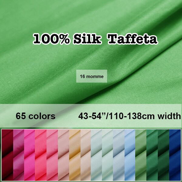 65 couleurs - taffetas de pure soie 100 % soie 16-19-23-30 Momme