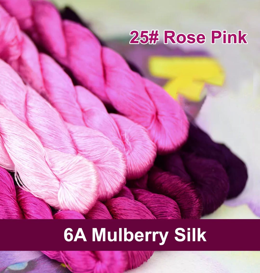 Pure Silk Thread for Embroidery, Rose Pink Shades Silk Embroidery ...