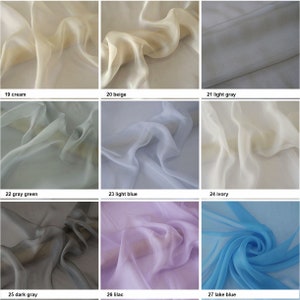 33 Colors Solid Silk Chiffon 100% Pure Silk 5 Momme 55/140cm Width - Etsy