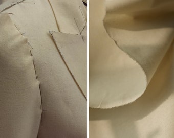 Natural Cotton Calico Fabric - Heavy Plain Unbleached, 63" Wide