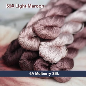 Pure silk thread for embroidery, Light Maroon Brown shades Silk Embroidery Thread, Hand Dyed Embroidery Thread