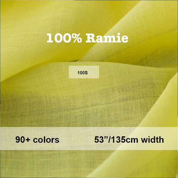 90+ Colors 100S Thin 100% Ramie Fabric for Summer Hemp Linen Eco Friendly Fabric - 1/2 yard