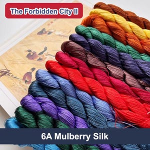 Pure silk thread for embroidery, The Forbidden City II Shades Silk Embroidery Thread, Hand Dyed Embroidery Thread