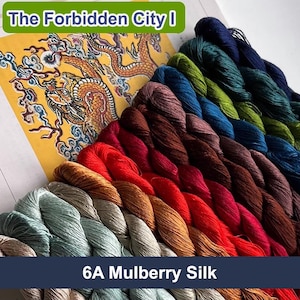 Pure silk thread for embroidery, The Forbidden City I Shades Silk Embroidery Thread, Hand Dyed Embroidery Thread