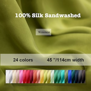 24 Colors- Sandwashed 16 Momme 100% Silk Charmeuse Satin Solid