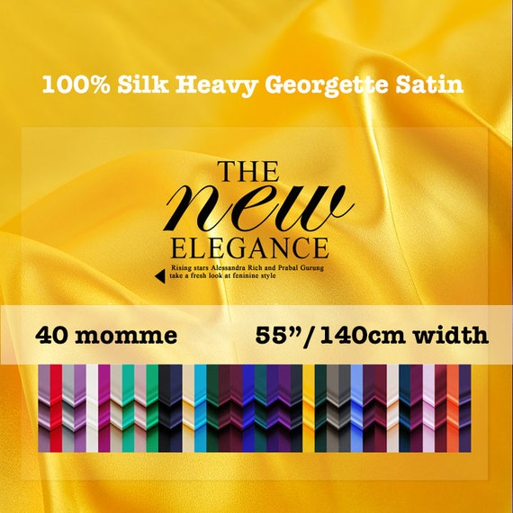 Thick Solid Silk Reversible Double Face Georgette Satin Fabric 100