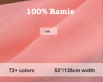 72+ Colors 60S 100% Ramie Fabric for Summer Hemp Linen Eco Friendly Fabric - 1/2 yard