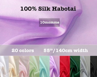20 colors -10 Momme Solid Silk Habotai Fabric Lining Fabric