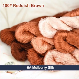 Pure silk thread for embroidery, Reddish Brown shades Silk Embroidery Thread, Hand Dyed Embroidery Thread