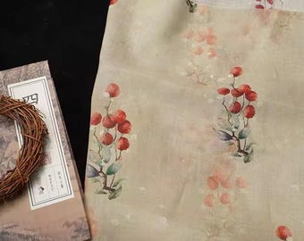 Thin 100% Ramie Fabric Red Litchi Fruit Ramie For Summer Dress Blouse