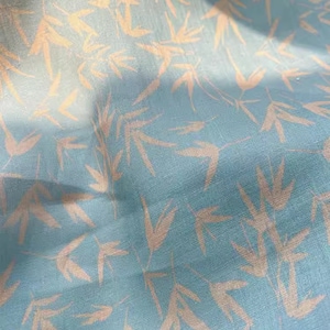 Thin 100% Ramie Fabric Light Blue Bamboo Ramie For Summer Dress Blouse