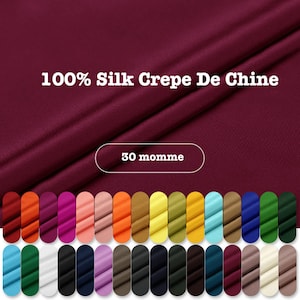 37 Colors- 30 Momme 100% Silk Heavy Crepe De Chine Fabric Solid