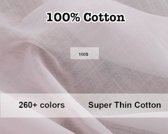 260+ Colors 100S 100% Cotton Fabric Super Thin Cotton Lining - 1/2 yard