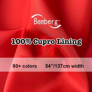 80+ colors 100% Cupro Bemberg Fabric For Fashion Lining- 1/2 meter