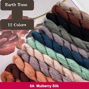 Pure silk thread for embroidery, Earth Tone shades Silk Embroidery Thread, Hand Dyed Embroidery Thread