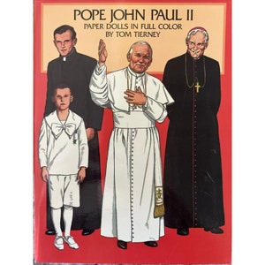 Tom Tierney Paper Dolls Papa Giovanni Paolo II Uncut a colori 1984