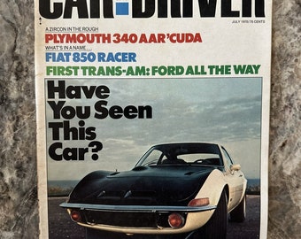 VTG Car and Driver Magazine Juli 1970 Plymouth 340 AAR'Cuda No Label