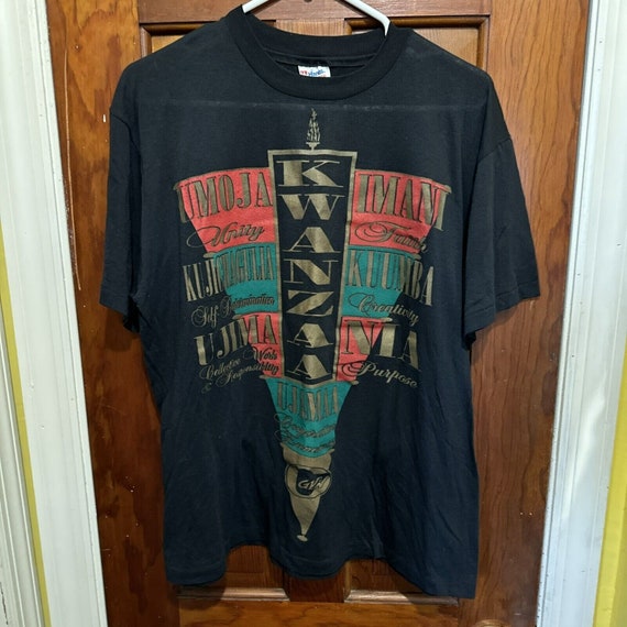 Vintage Kwanza T Shirt Size L SS 1980’s - image 3