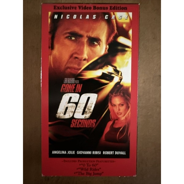 Gone in 60 Seconds (VHS, 2001, Exclusive Video Bonus Edition)