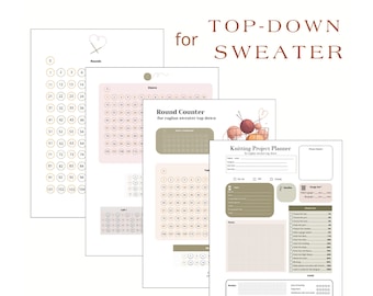 Exclusive: Knitter's Productivity Pack for Top-Down Sweaters - Knitting Project Planner and Round Counter | Instant Download PDF