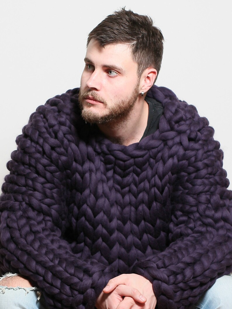 90 colors Chunky knit sweater for men Merino Wool Sweater Etsy