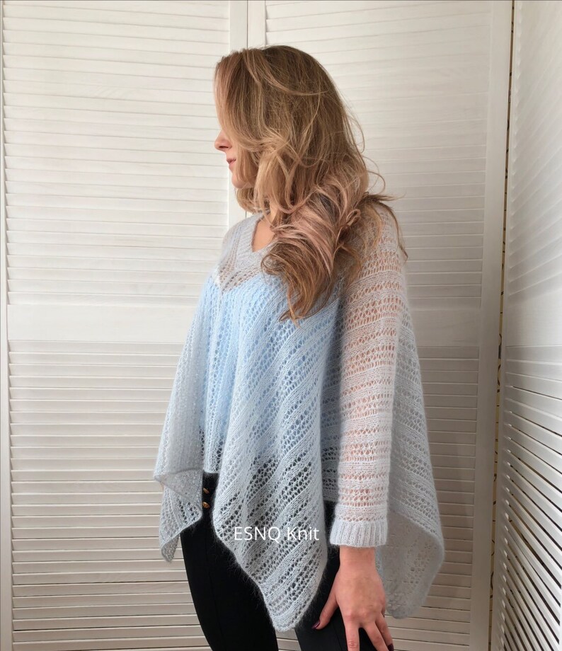 Plus size available Mohair poncho in 22 colors