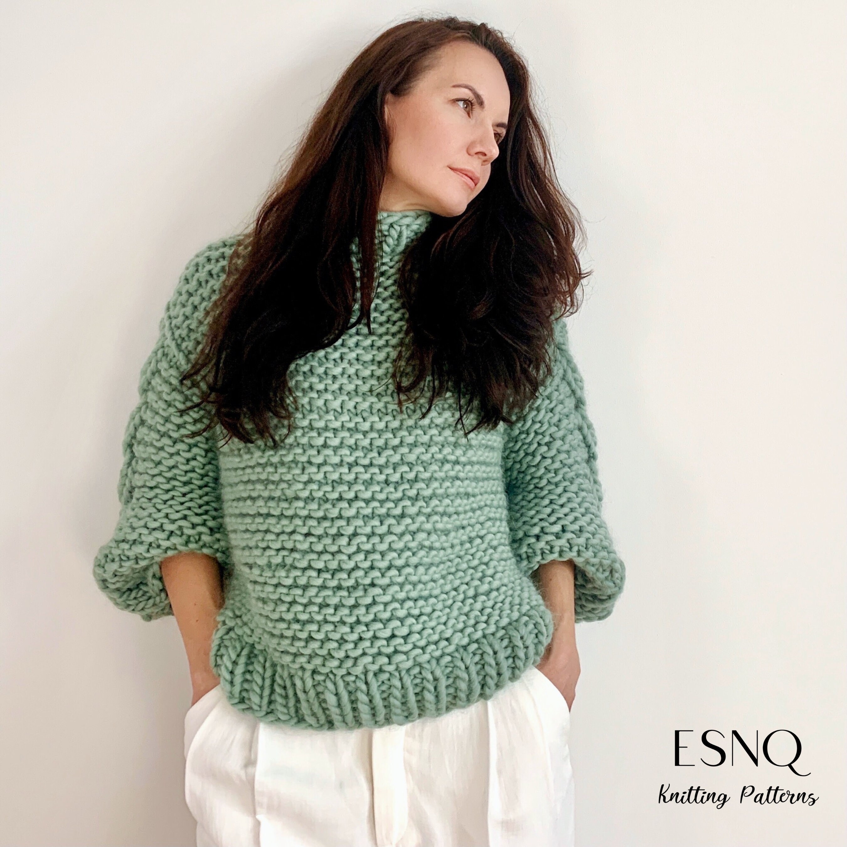 Easy Knit Pattern | Chunky Sweater Knitting Pattern by ESNQ