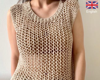 Lace Sunlit top knitting pattern with video tutorial (ENG)
