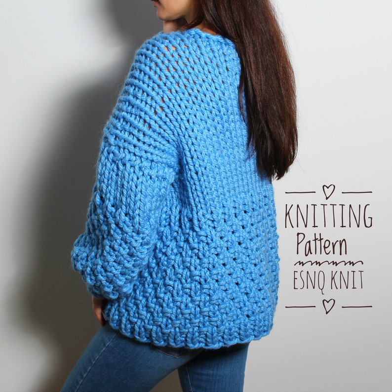Knitting Pattern Beginner Level Chunky Knit Sweater for Etsy