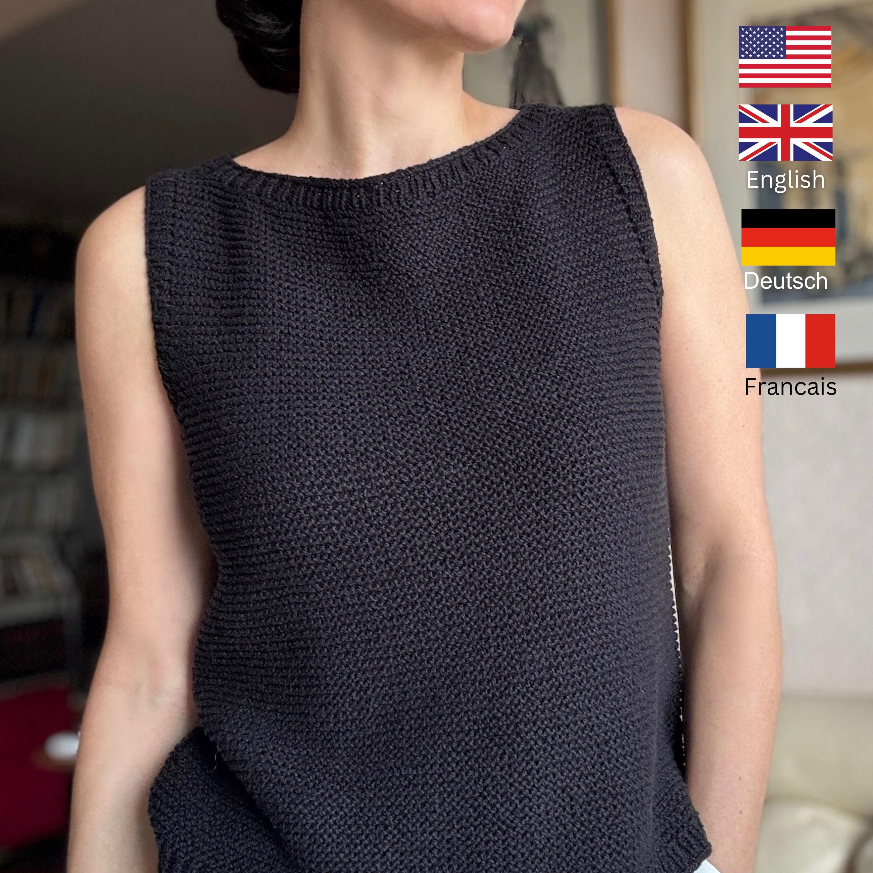 Top débardeur tricoté & crocheté en Luxury Poussière, avec perles