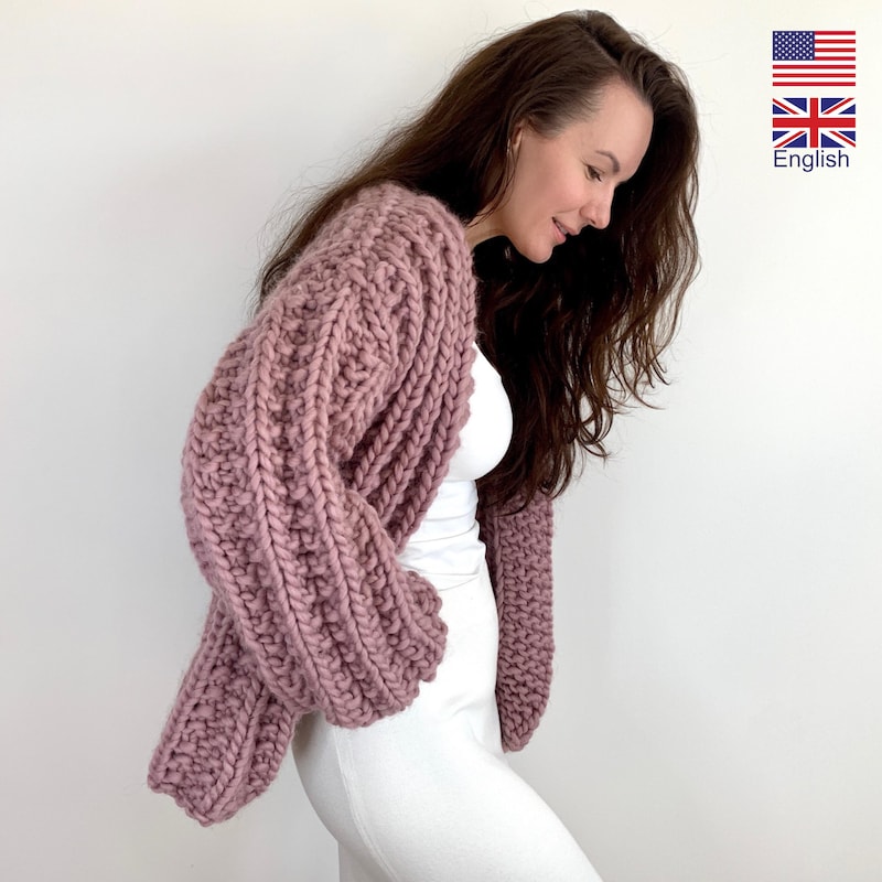 Chunky Knit Cardigan Pattern - Etsy