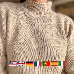 Beginner friendly - First Star sweater knitting pattern, with video tutorial (Eng, De, Fr, Pt, Es, It) - PDF pattern