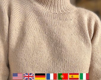 Beginner friendly - First Star sweater knitting pattern, with video tutorial (Eng, De, Fr, Pt, Es, It) - PDF pattern