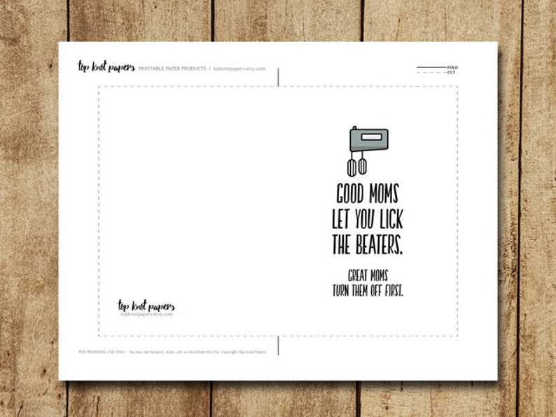 Printable Card for Mom Make Your Own Cards at Home instant ...