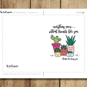 Printable Thank You Card for Friends-- Make Your Own Cards at Home ...
