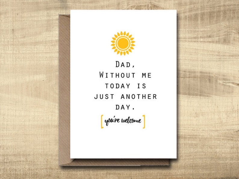 Printable Father's Day Card Make Your Own Cards at Home, instant download, DIY Card, digital download, print at home image 1