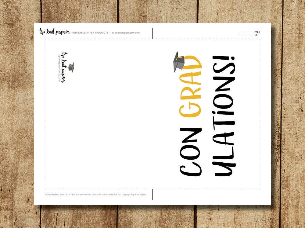 Printable Graduation Card -- Make Your Own Cards at Home, Instant ...