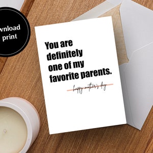 Printable Mother&#39;s Day Card -- Instant Download, DIY Card, card for mom, digital download, print at home, funny mother&#39;s day card