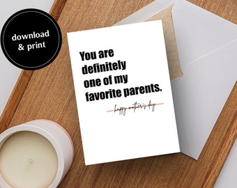 Printable Mother's Day Card -- Instant Download, DIY Card, card for mom, digital download, print at home, funny mother's day card