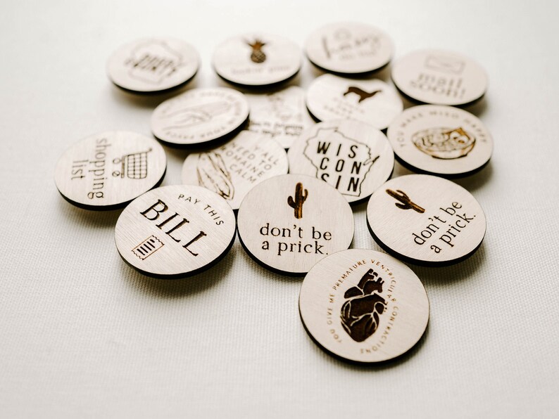 Daily Reminder Wood Engraved Set of 4 Etsy