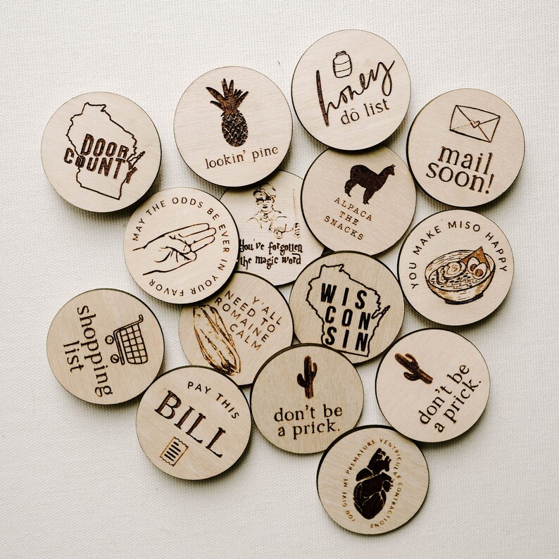 Daily Reminder Wood Engraved Set of 4 Etsy